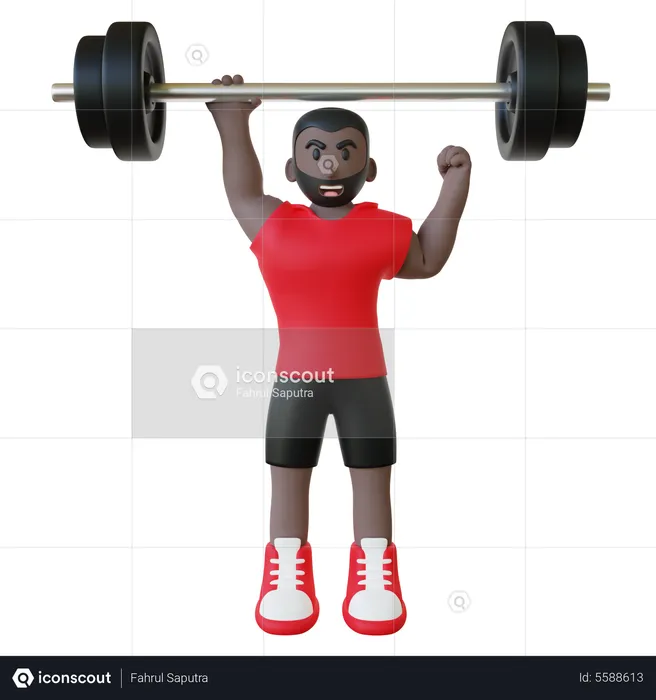 Man Doing Heavy Workout  3D Illustration