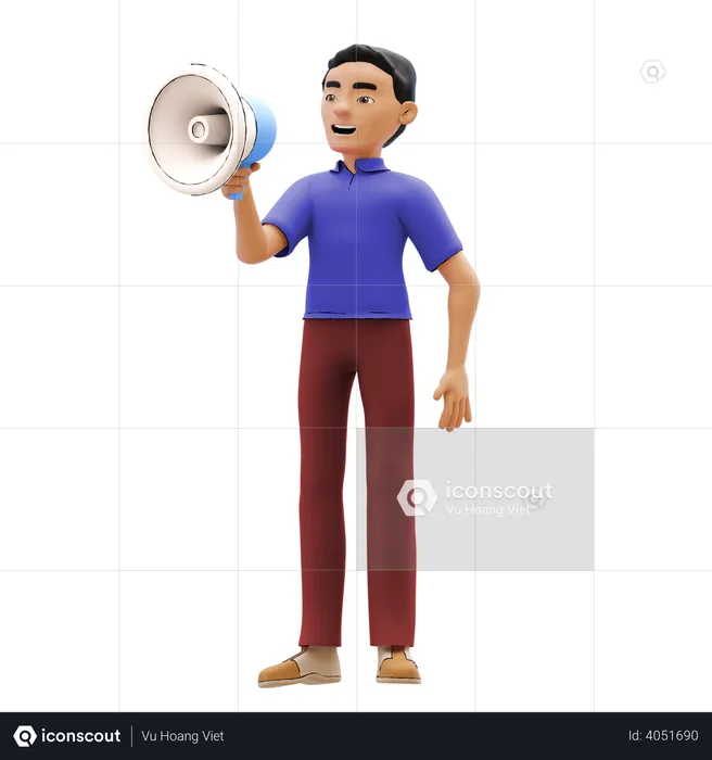 Man doing marketing  3D Illustration