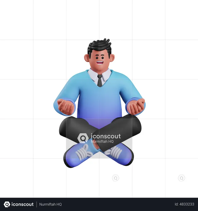 Man Doing Meditation  3D Illustration