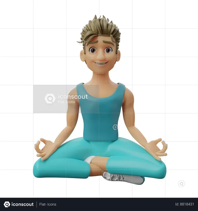 Man Doing Meditation  3D Illustration