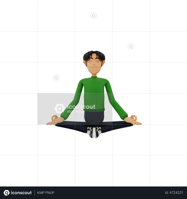 Man Doing Meditation  3D Illustration