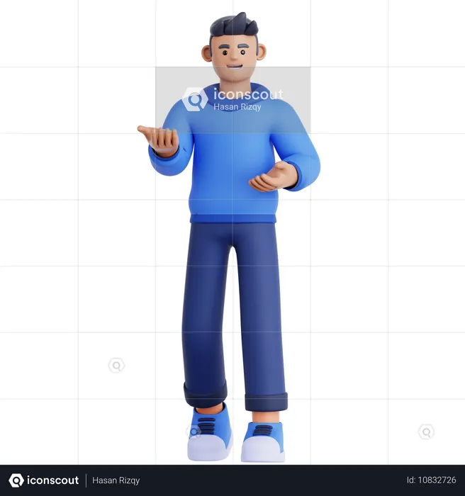 Man Doing Presentation  3D Illustration