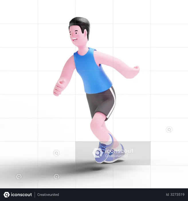 Man doing Running Exercise  3D Illustration