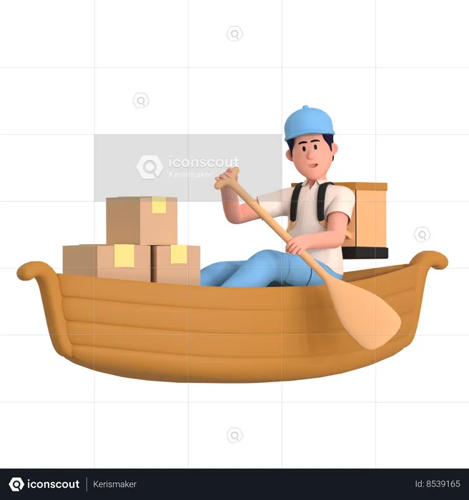 Man Doing Shipping Delivery  3D Illustration