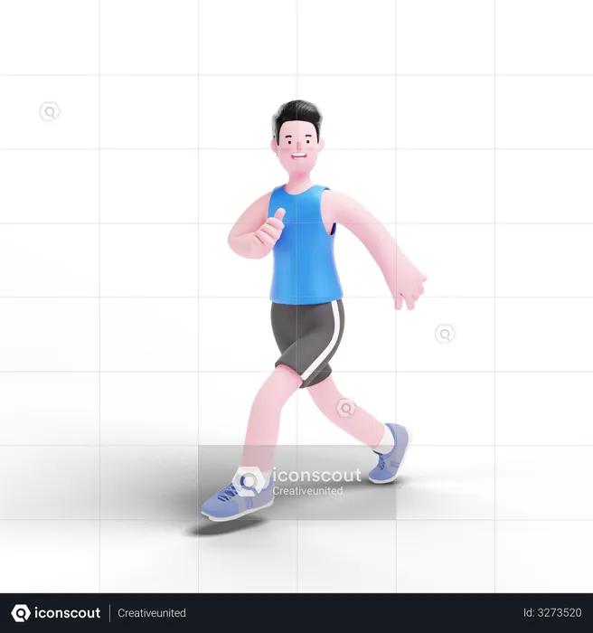 Man doing workout  3D Illustration