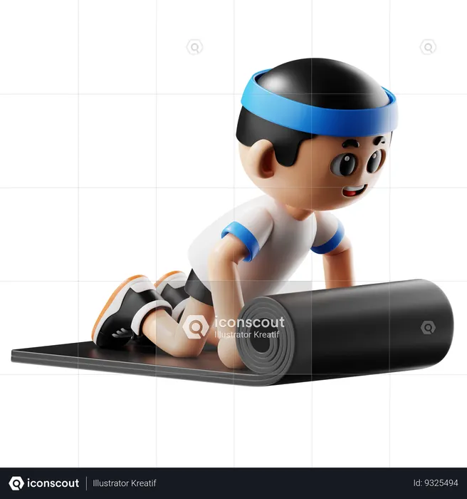 Man Doing Yoga  3D Icon