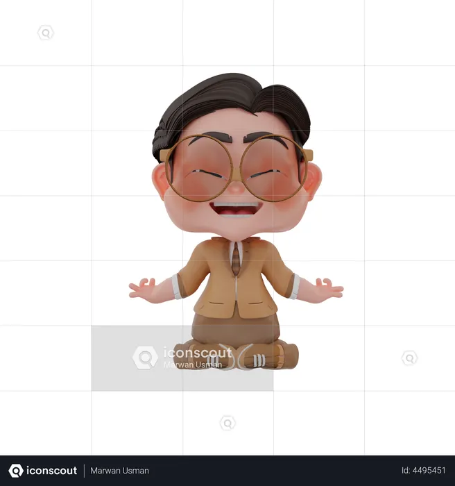 Man doing yoga  3D Illustration