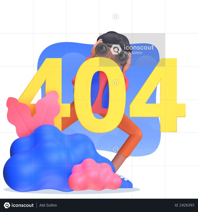 Man facing 404 error 3D Illustration