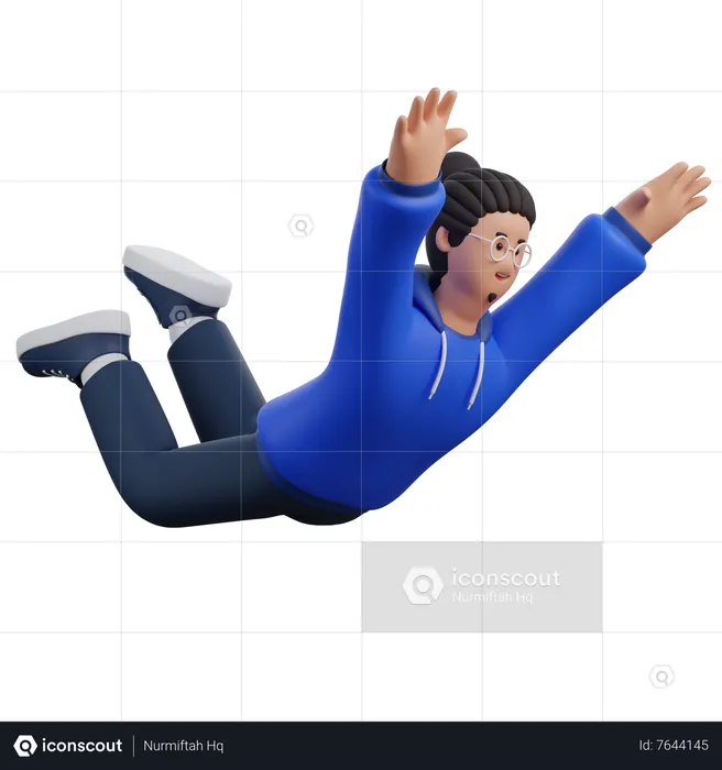 Man Falling Down  3D Icon