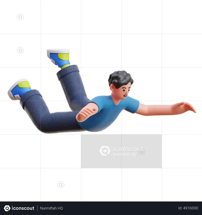 Man falling down  3D Illustration