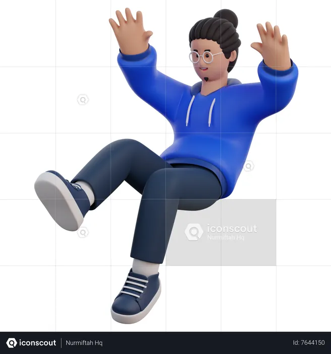 Man Floating In Air  3D Icon