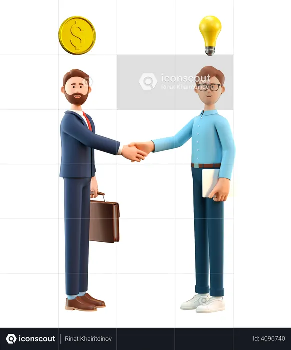 Man gathering money for business idea  3D Illustration