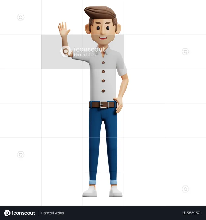 Man Geeting  3D Illustration
