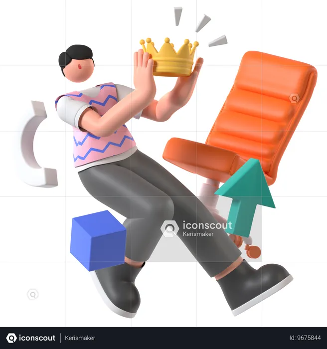 Man Getting Job Promotion  3D Illustration