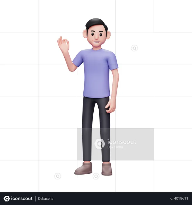 Man give well done gesture  3D Illustration