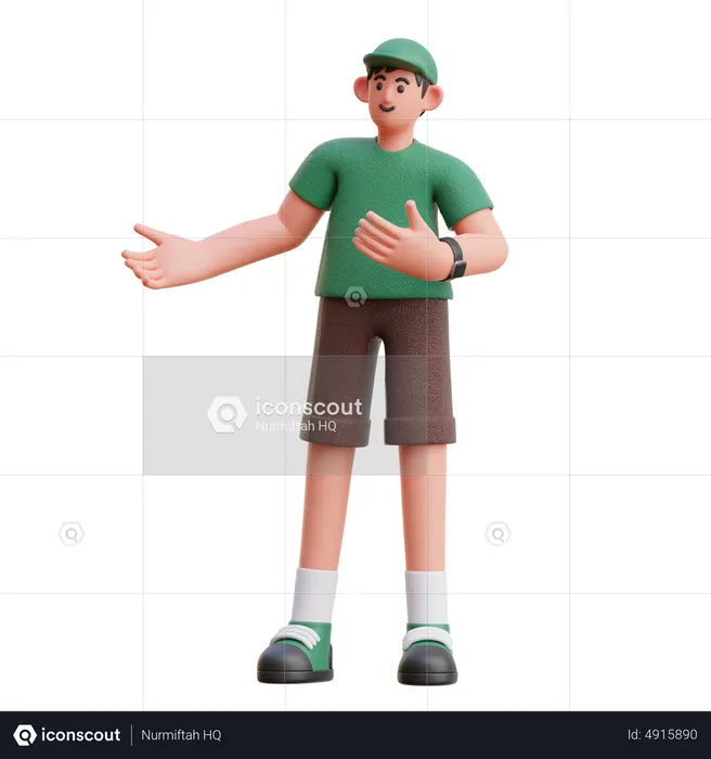 Man giving introduction  3D Illustration