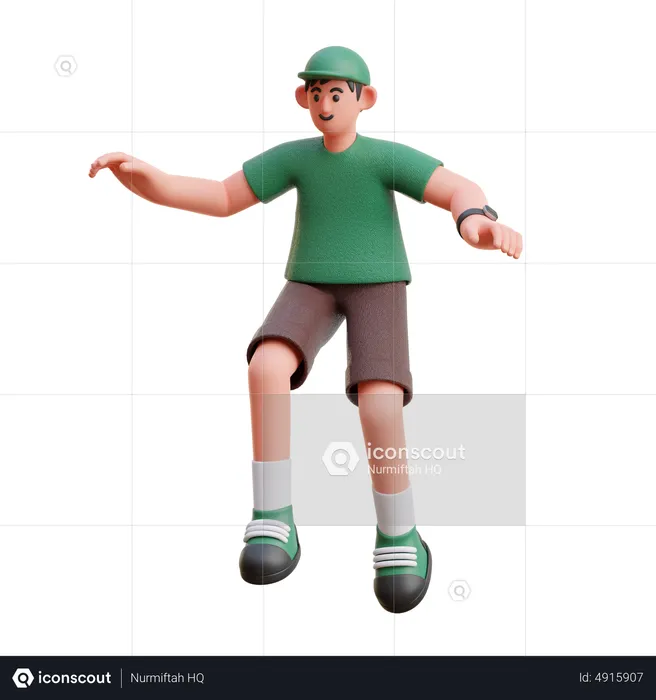 Man giving jumping pose  3D Illustration