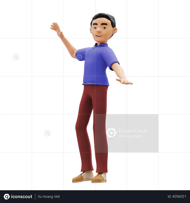 Man giving pose  3D Illustration