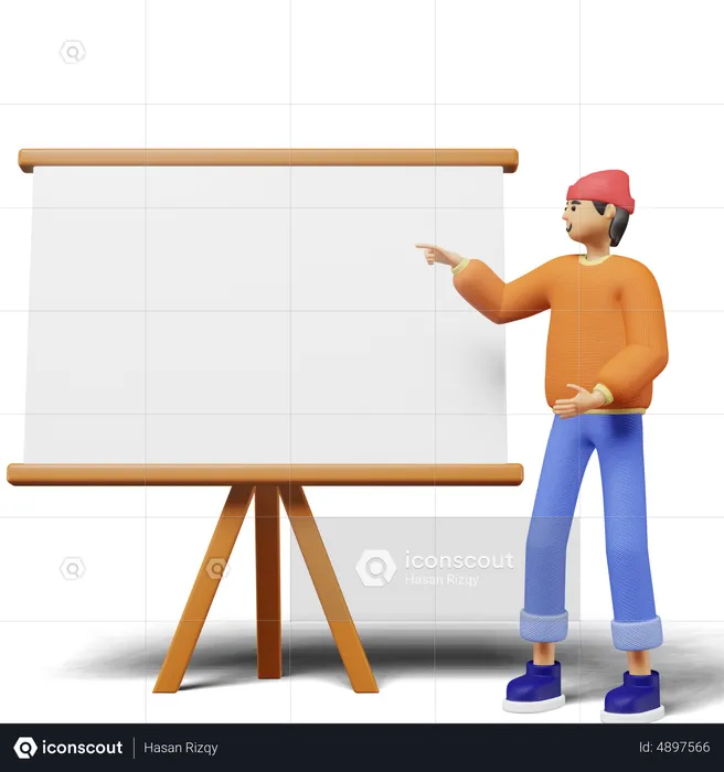 Man Giving Presentation  3D Illustration