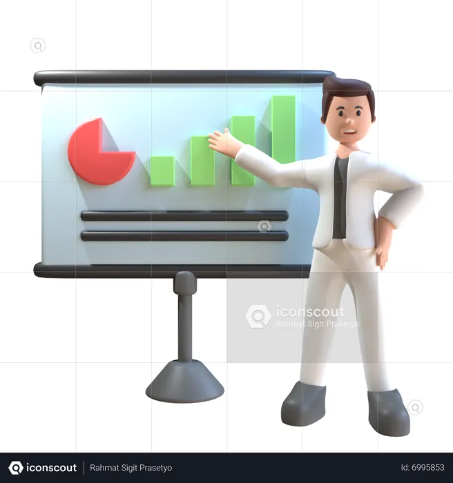 Man Giving Presentation  3D Illustration