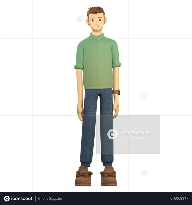 Man giving standing pose  3D Illustration