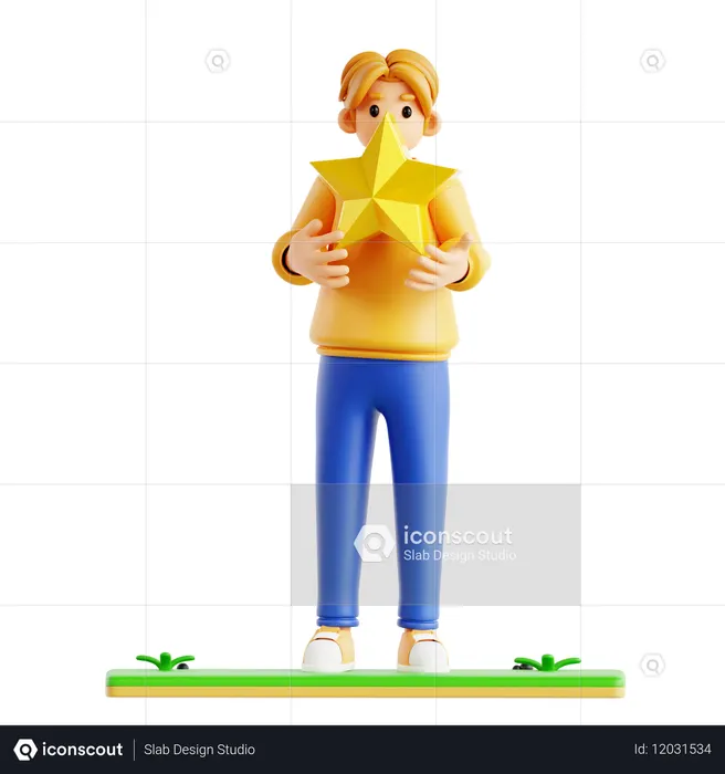 Man Giving Star  3D Icon