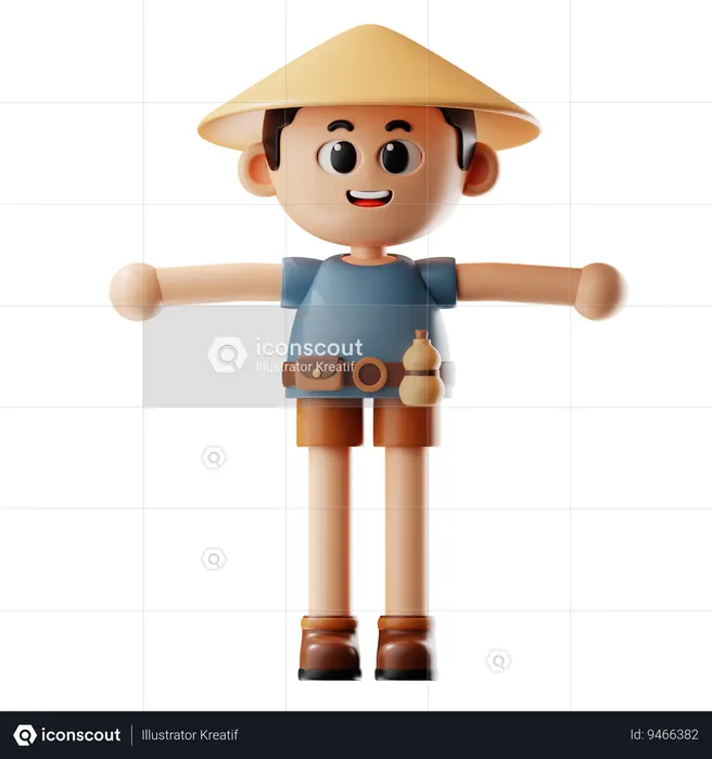 Man Giving T Pose  3D Icon