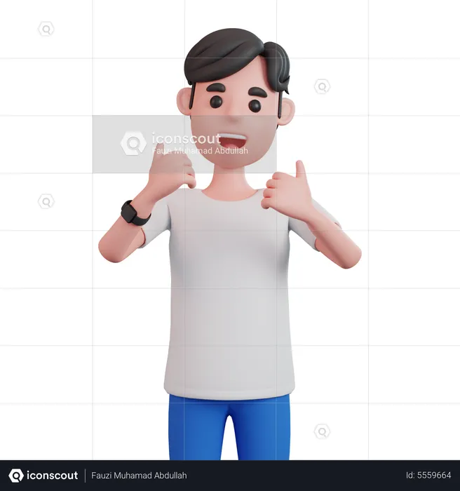 Man Giving Thumbs Up  3D Illustration