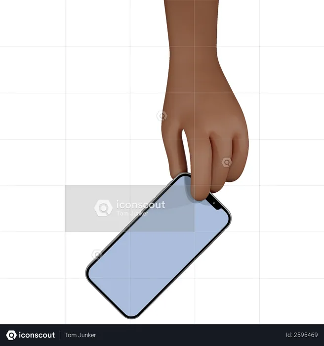 Man hand holding smartphone with blank screen  3D Illustration