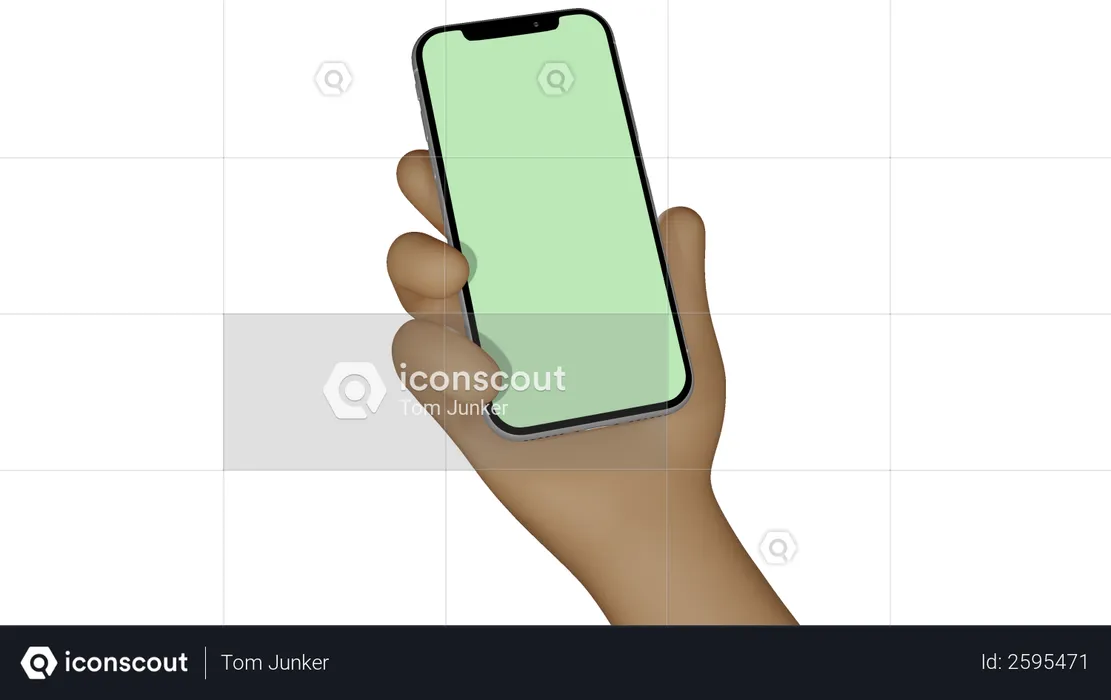 Man hand holding smartphone with blank screen for showcase  3D Illustration