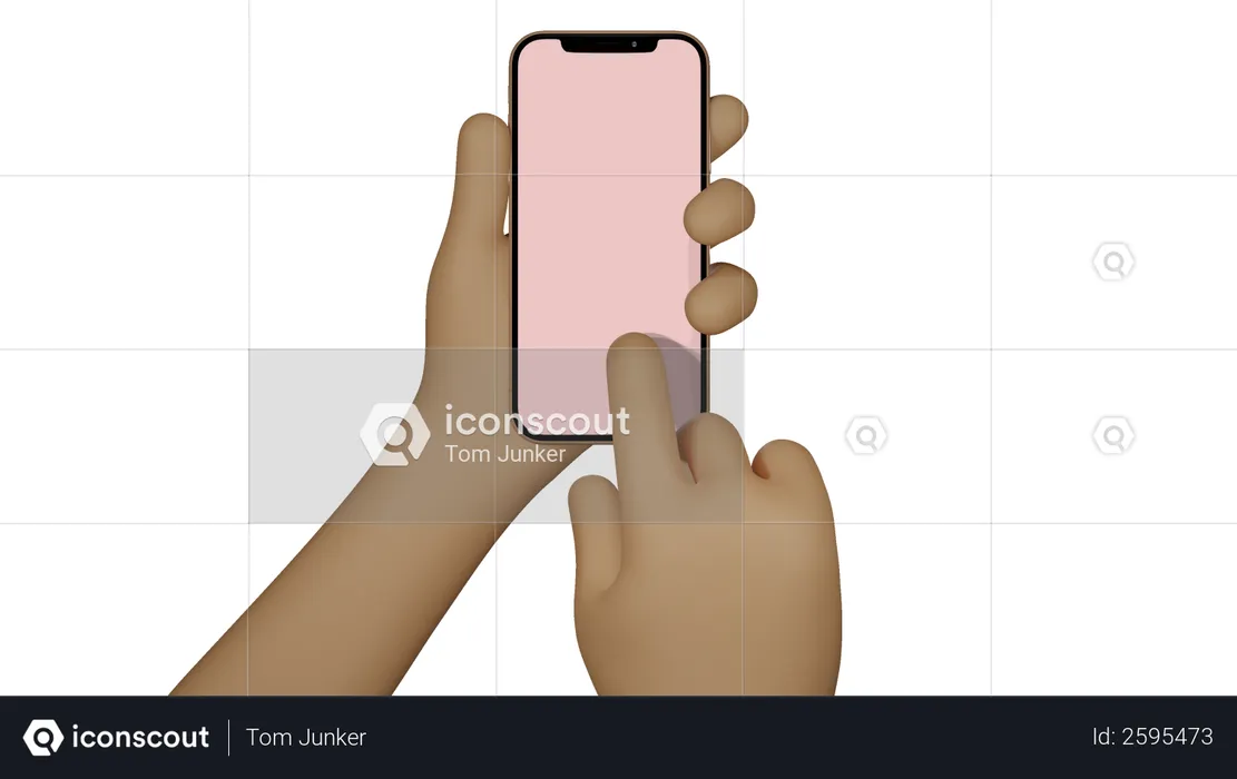 Man hands holding cellphone with blank screen, taking photo  3D Illustration