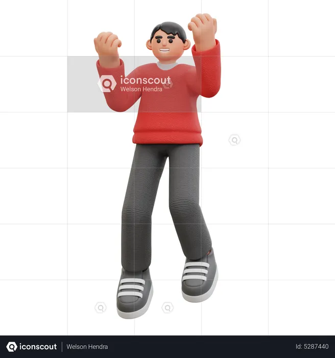Man happy pose  3D Icon