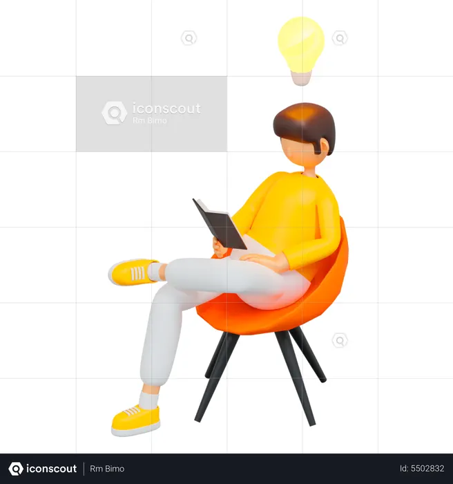 Boy having inspiration idea 3D Illustration download in PNG, OBJ or Blend  format