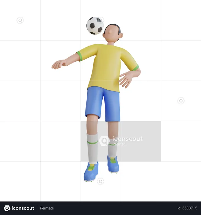 Man Head Football  3D Illustration