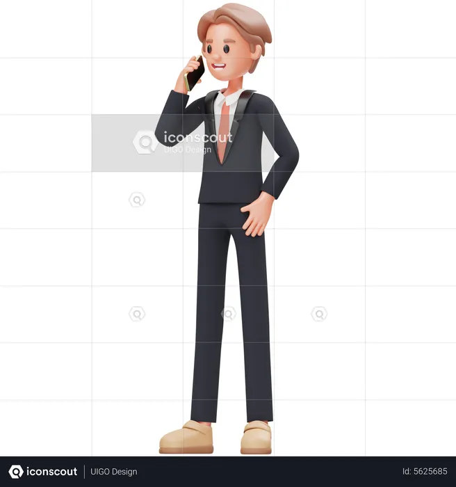 Man Hold Phone  3D Icon