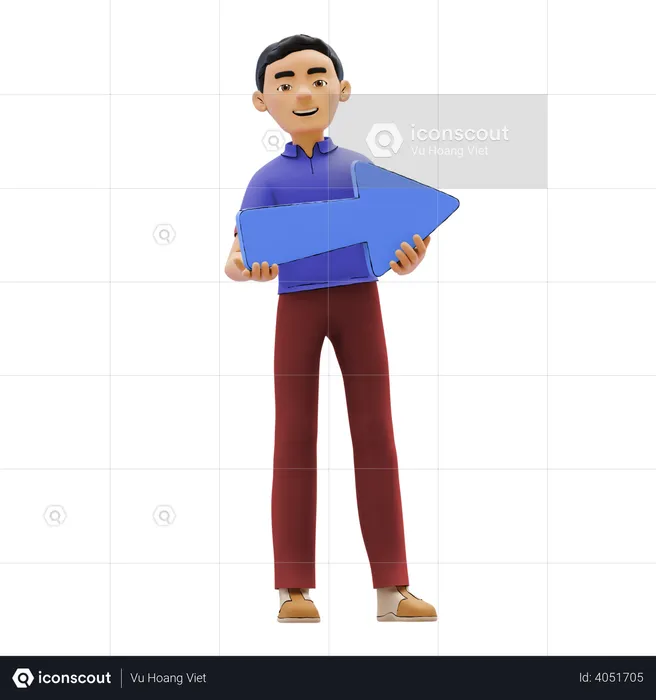 Man holding arrow  3D Illustration