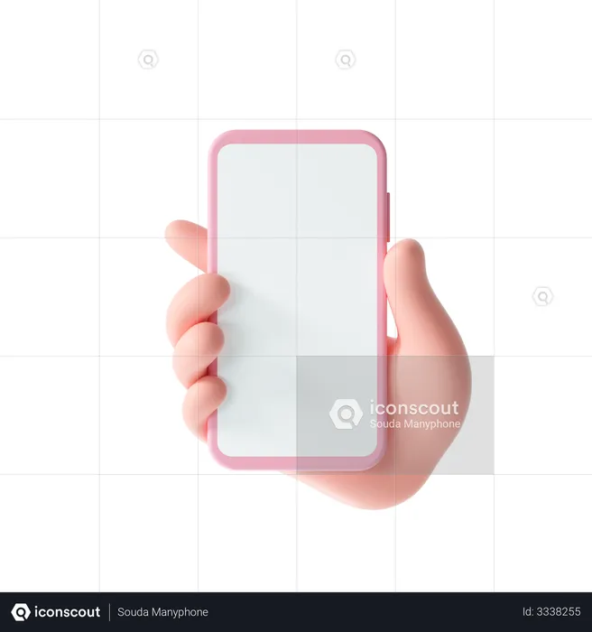 Man holding blank smartphone  3D Illustration