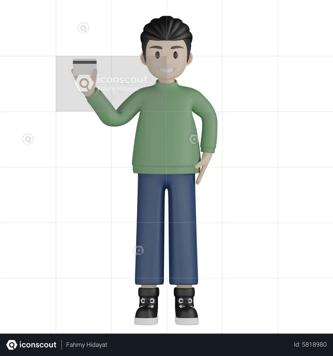 Man holding credit card  3D Illustration