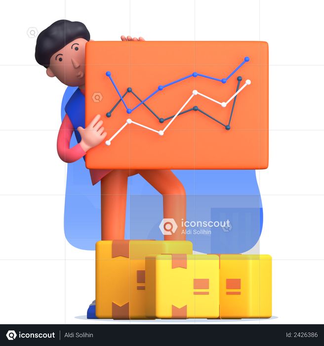 Man holding delivery report 3D Illustration