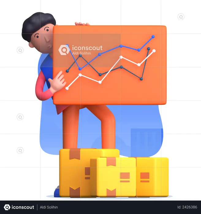 Man holding delivery report  3D Illustration