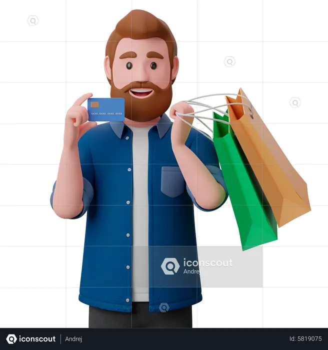 Premium Vector  Papercraft bearded guy