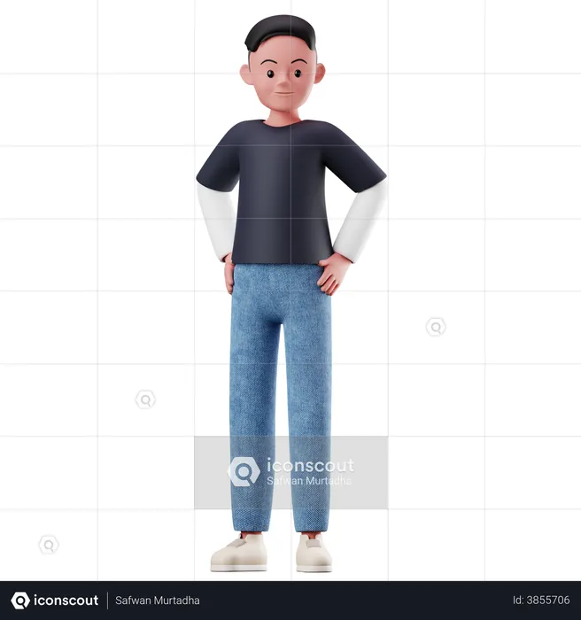 Man In Confident  3D Illustration