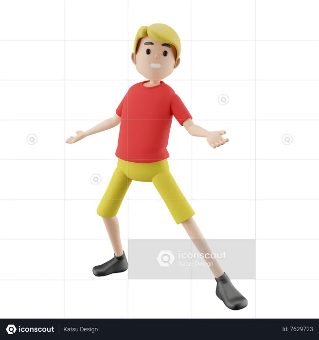 Man In Dancing Pose  3D Illustration