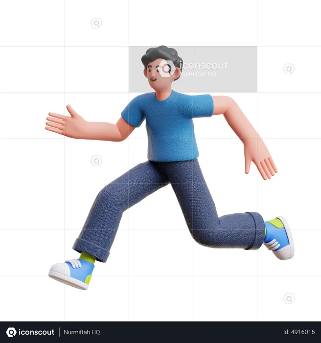 Man in running pose  3D Illustration