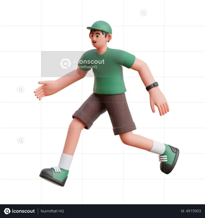 Man in running pose  3D Illustration