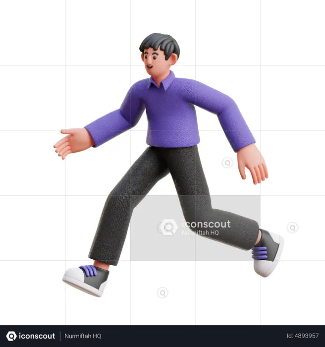 Man in running pose  3D Illustration