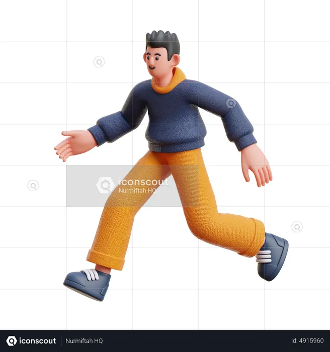 Man in running pose  3D Illustration