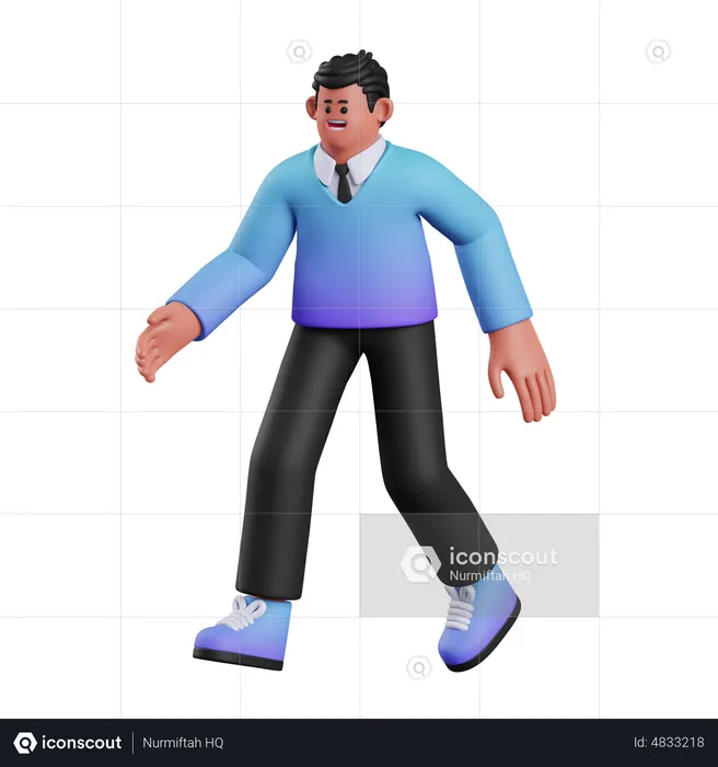 Man In Walking Pose  3D Illustration