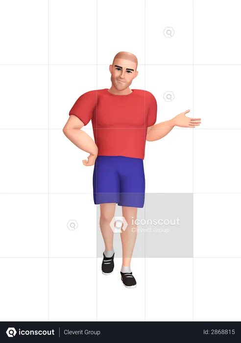 Man indicating something  3D Illustration