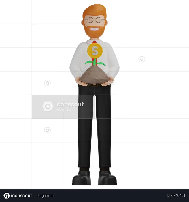 Man Investor  3D Illustration
